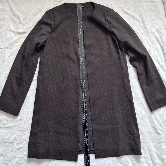 Amanda + Chelsea Brown Longline Jacket Open Blazer Coat Size L NEW WITHOUT TAGS - Picture 5 of 7